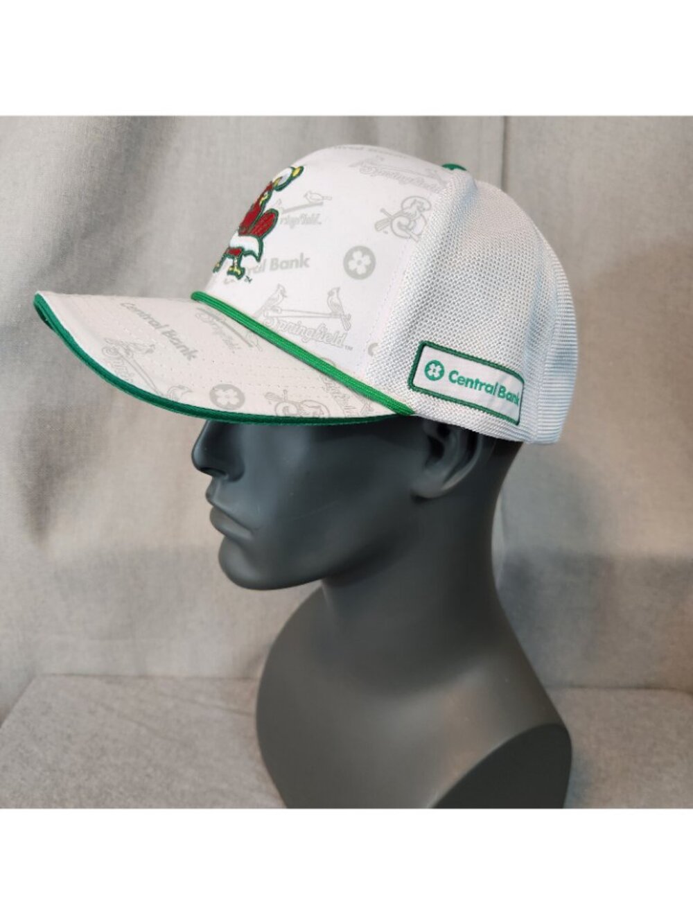 MiLB Minor League Springfield Cardinals White Green Promo Central Bank Cap Hat - Picture 4 of 5